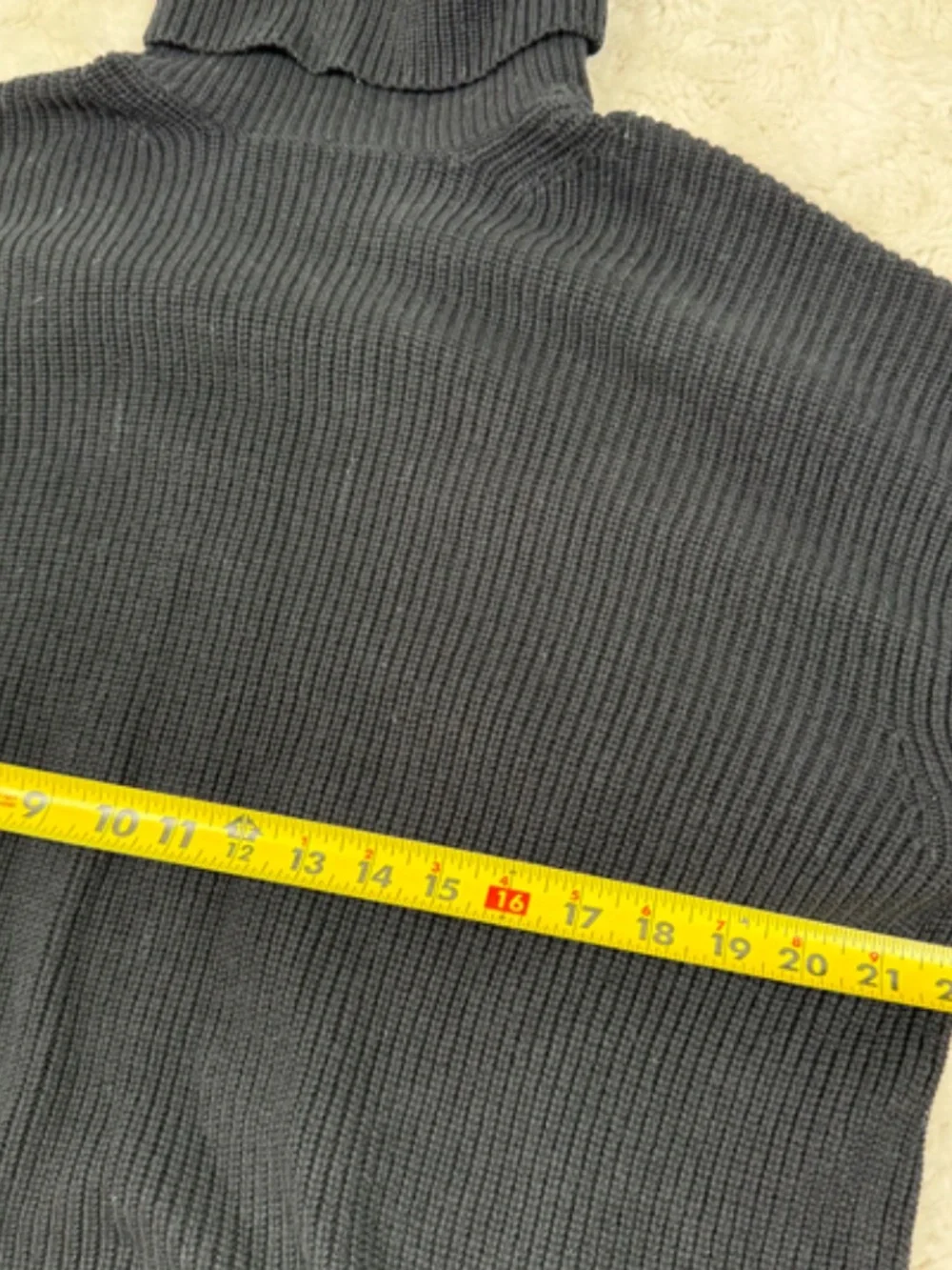 J. Crew Cashmere Cotton Blend Ribbed Relaxed Turtleneck Sweater Black Women's M